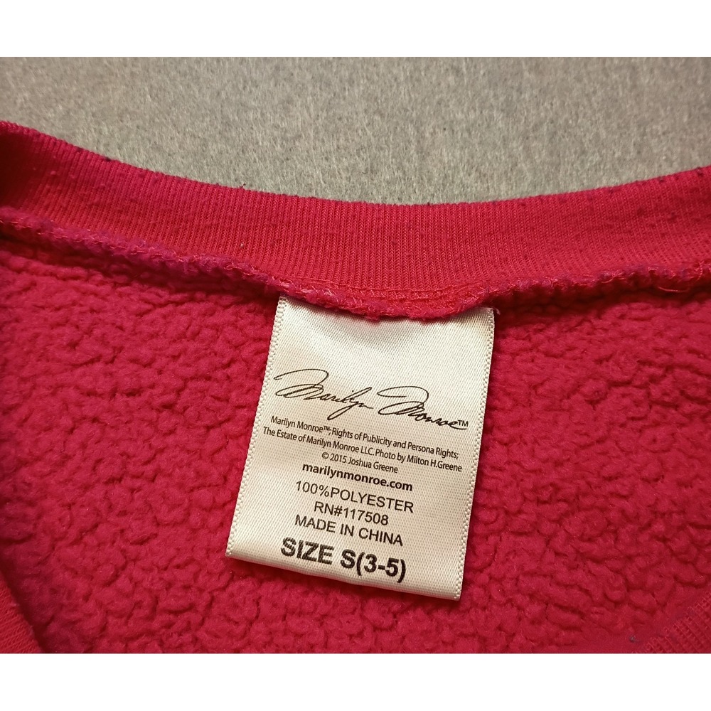 MARILYN MONROE Soft Fluffy Pink Sweatshirt Womens Small Collectible Throwback - Picture 3 of 12